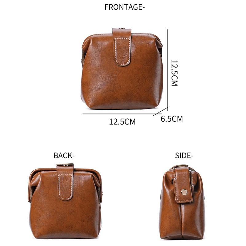 Retro Leather Makeup Bag Home Bathroom Vanity Lipstick and Makeup Brush Storage Bag Travel Portable Organization