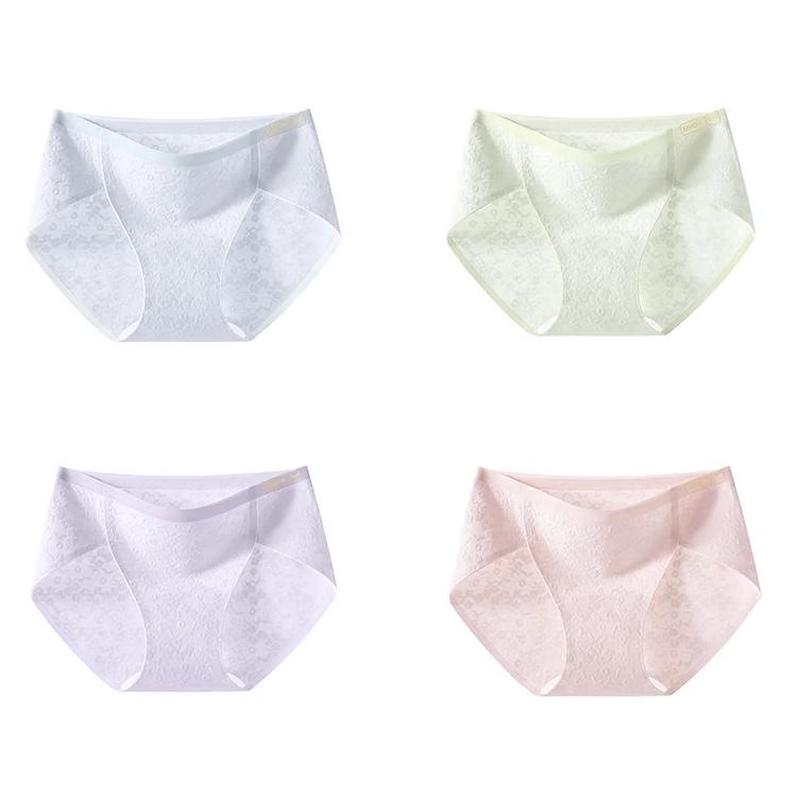 

Mao Ren Женские бесшовные хлопковые трусы средней посадки, 4 шт. XL