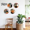 Nursery Wall Decor 4Pcs Black Cat Set, Boho Cartoon Hanging Art, Bedroom Art Farmhouse Rustic Wooden Plants Sign for Living Room Office Animal