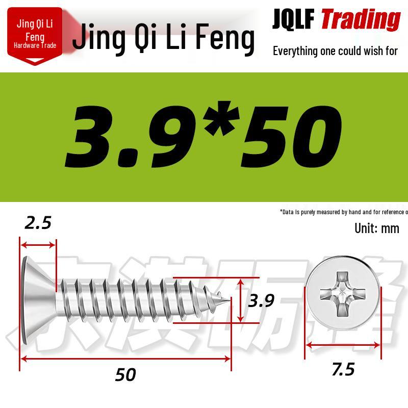 304 Stainless Steel Countersunk Self-Tapping Screw for Furniture & Outdoor Construction (GB/T 846)
