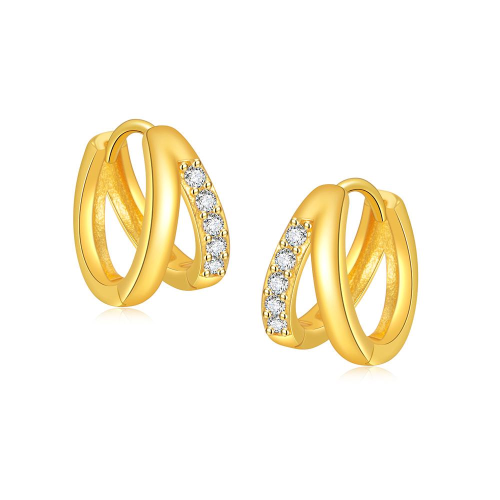 925 Sterling Silver Fashion Daily Hollow Diamond Set Zircon Earrings Birthday Party Anniversary Gift