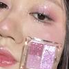 Ice Grape Pink Purple Eyeshadow Palette Glitter Pearl Shimmer Brightening for Student Fair Skin Portable Gift Set