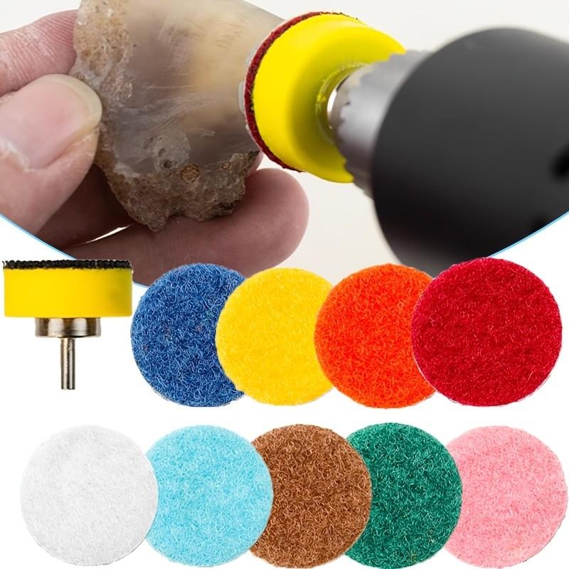 10Pcs 1" Polishing Pads – 50-3000 Grit, Hook-and-Loop for Dremel, Wet/Dry for Jade, Marble, Stone