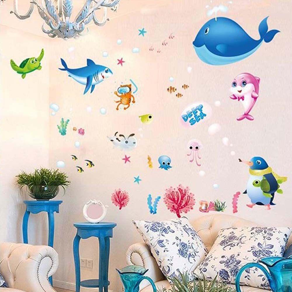 Waterproof Kindergarten For Kids Room Ocean Self Adhesive Wall Sticker Wall Decal Home Decoration