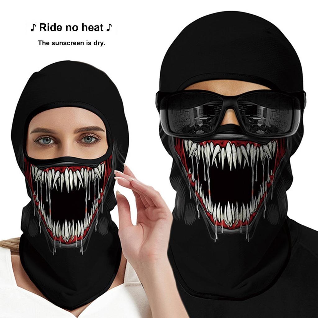 Motorcycle Face Mask, Breathable Skull Balaclava Neck Gaiter, UV Protection Face Cover for Cycling Fishing Outdoor Sports