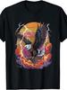 Retro Vintage Style, Men's T-Shirt, Bald Eagle Lightning Sunset Graphic Design, Summer Casual Wear