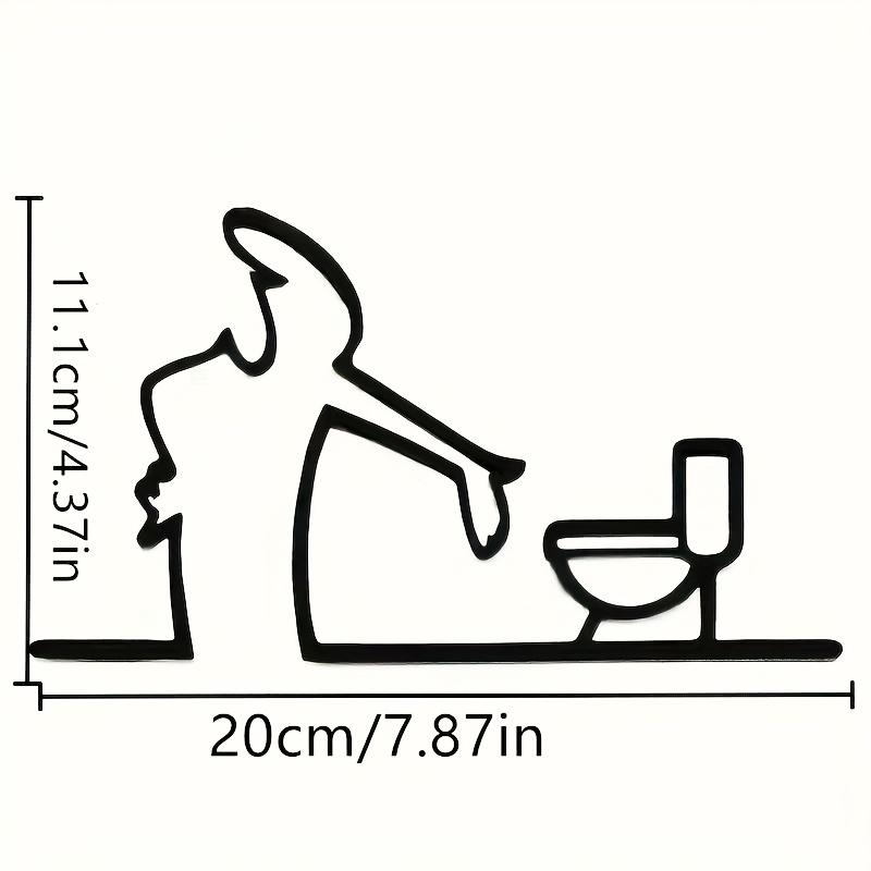 

1pc 2D Flat, 2D High-Quality Metal Toilet Sign with Black Frame, Modern Home Decor - Easy-to-Install Wall Art for Bathrooms