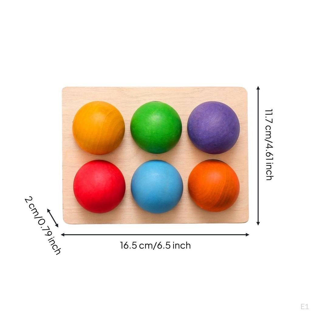 Rainbow Matching Ball Game Color Sorting Balls Toy for Young Children,
