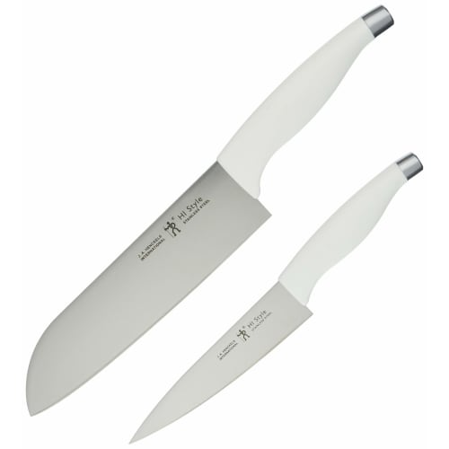 Henckels "HI Style Santoku / Petty 2pcs Set White Made In Japan" Santoku Small Sword Knife Set Stainless Steel Gift Dishwasher Safe Made In Seki City,