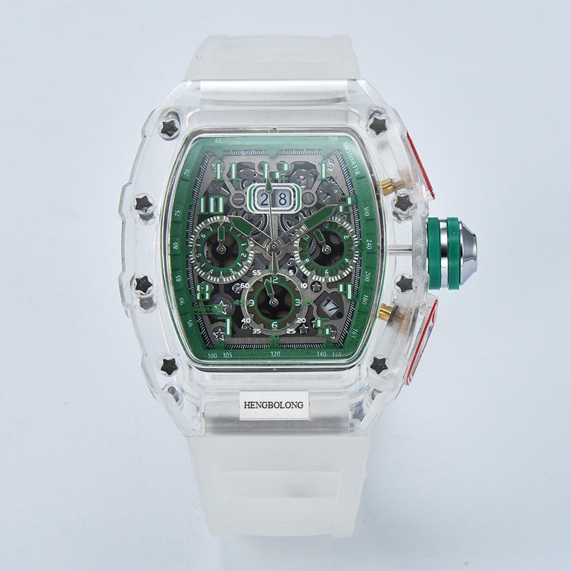2025new Spot, Six-pin Multi-functional Running Second Engraving Hollow Quartz Watch, Unisex Watch