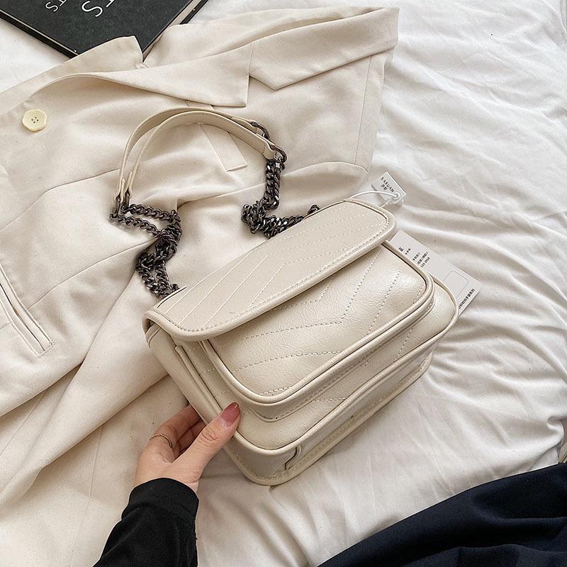 

Women s Trendy Autumn Crossbody Chain Bag: Simple Solid Color Shoulder Bag