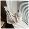 Fashionable Korean Style Corduroy Large Capacity Tote Bag With Adjustable Shoulder Strap