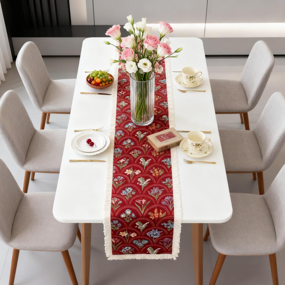 Stół Jadalny Szafka TV Stolik Kawowy Nordic Bawełna Len Bieżnik na Stół