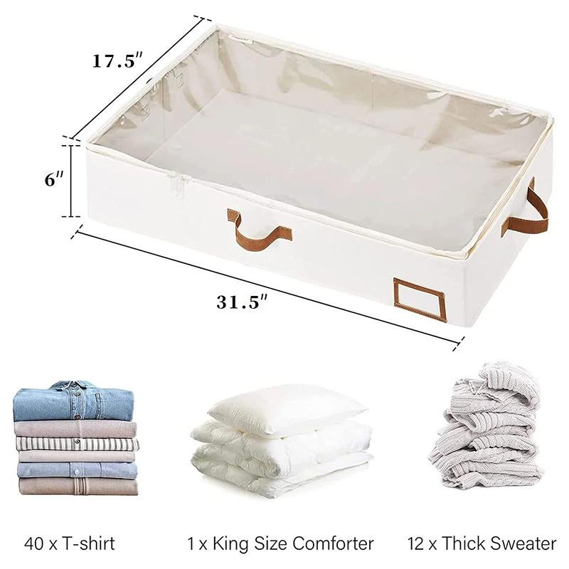 1/2PC Large Clothes Storage Bag Under Bed Foldable Quilt Clothes Storage Bag Doggy Bag Bedroom Dormitory Organizer Bag