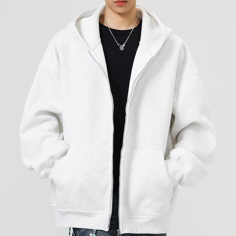 Men Zipper Hoodies Autumn Winter Men Long Sleeve Hooded Sweatshirt Fashion Male Casual Outfit Sportwear Loose Fit Hoodie