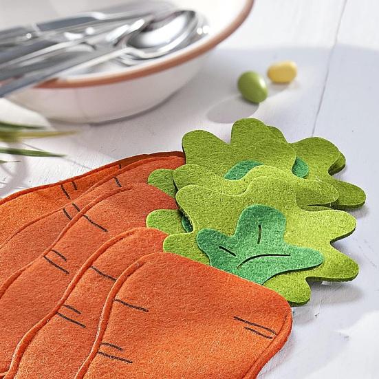 6 Stück Ostereier-förmiger Besteckhalter Tasche Filz Gabel Schneider Beutel Esstisch Geschirr Abdeckung Oster Messer Gabeln Organizer für Frühlingsparty