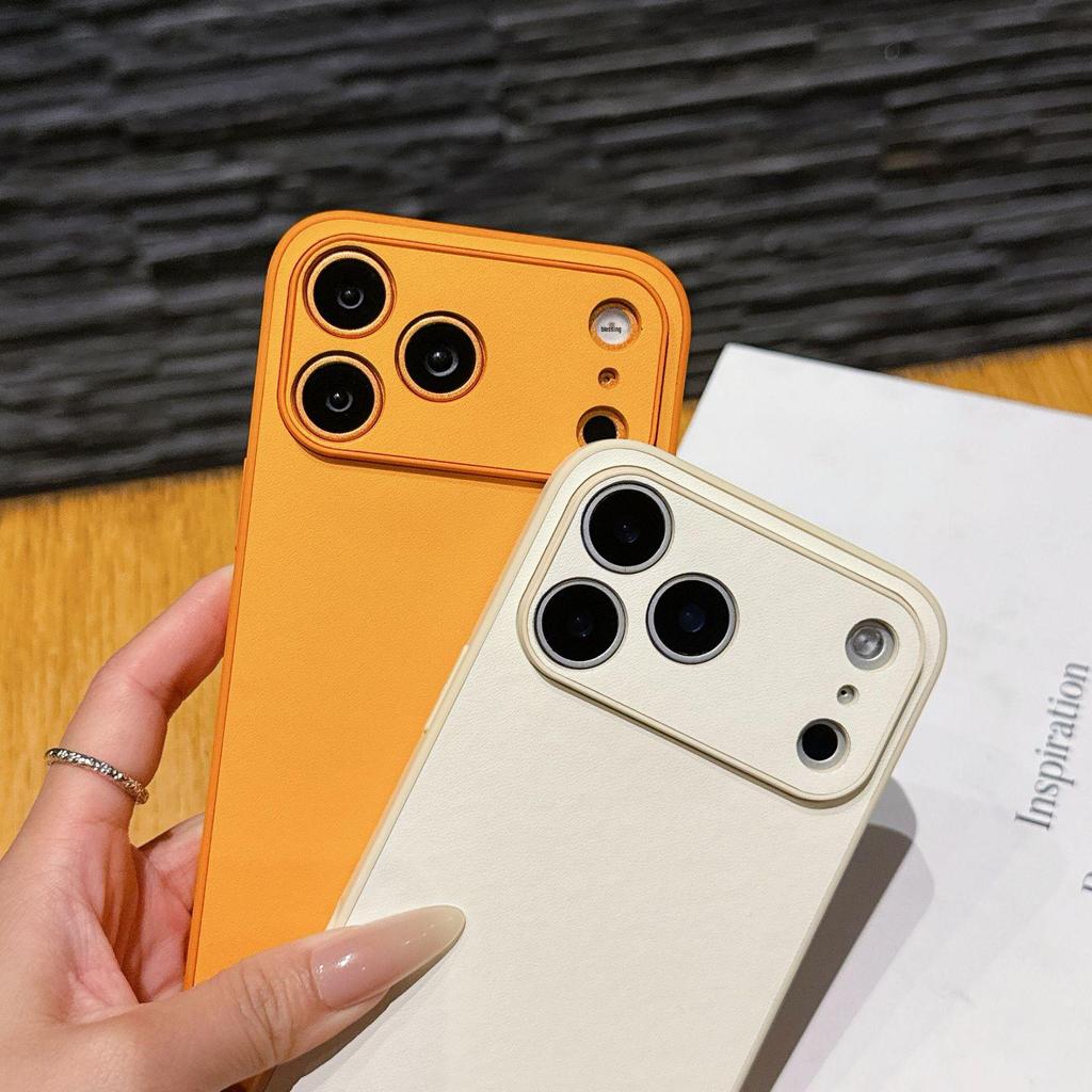 Versatile 17-Element Leather Case: Compatible with iPhone 17 Pro Max and 16 Pro Max - Solid Color Protective Cover
