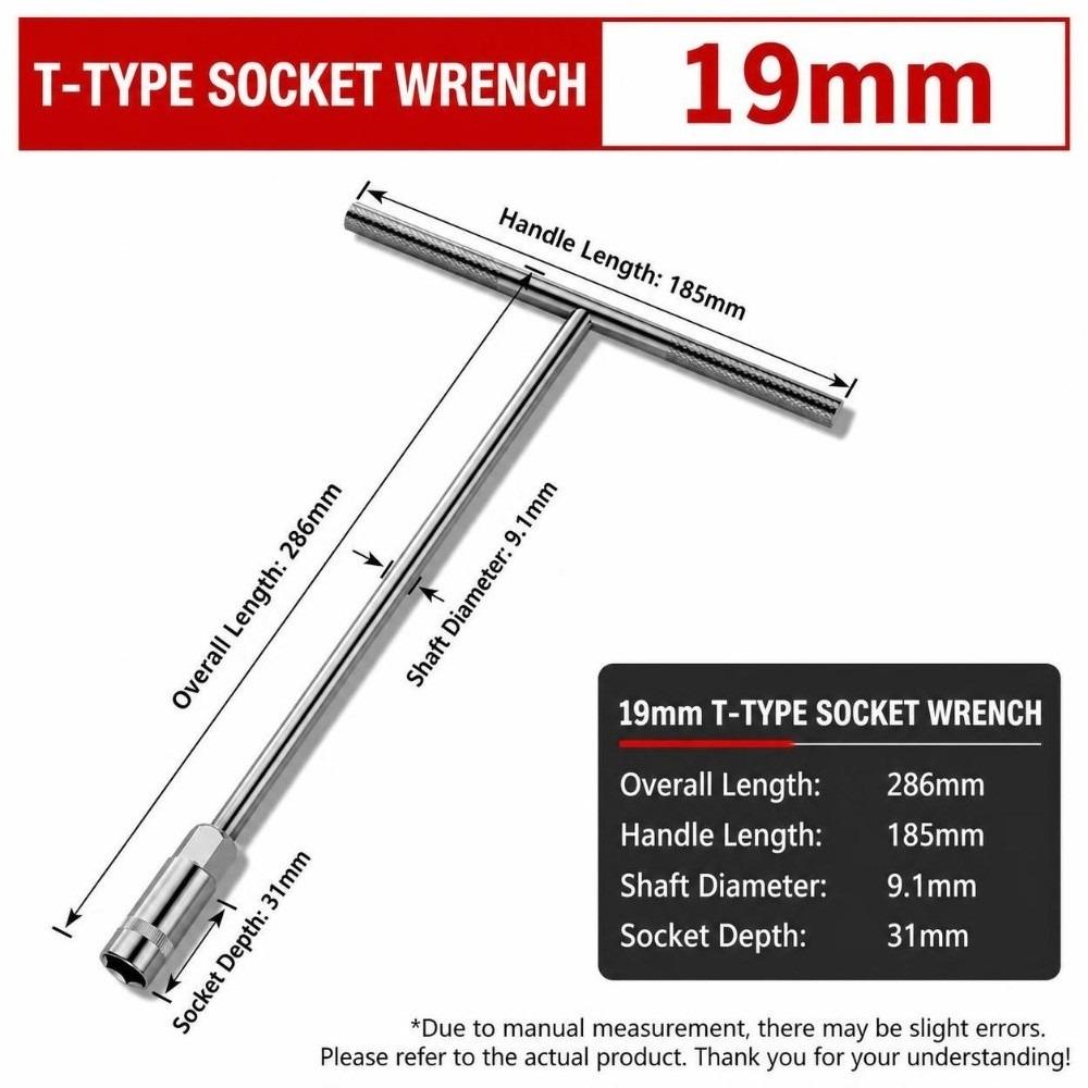 Hex Socket Drive T-Socket Wrench T-Shaped Hex Socket Wrench Durable Nut Driver  Mechanical Work