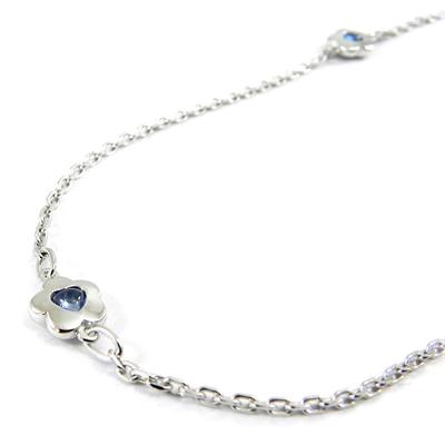 [I2968] - Blue 'Flora' Silver Necklace