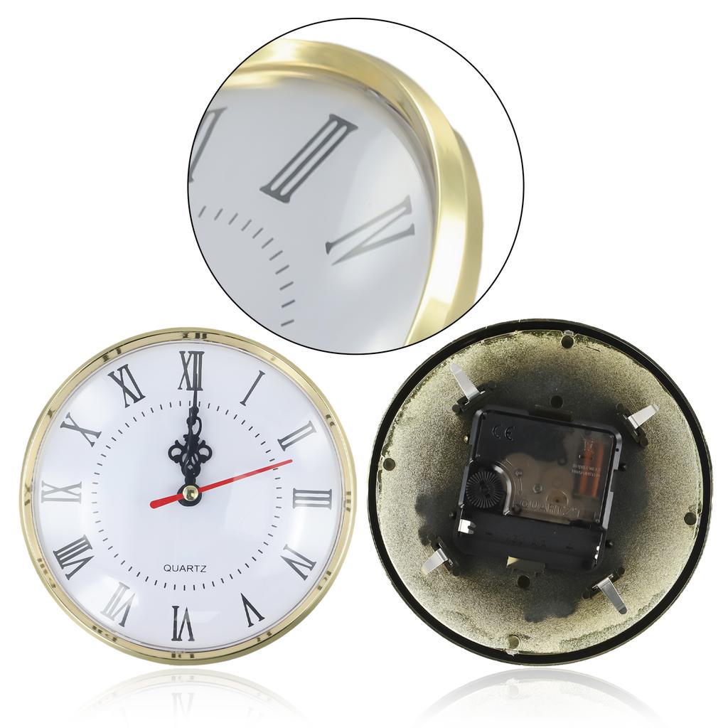 130MM Quarzwerk Runde Uhrenkopf-Einlage Römische Ziffern Handwerksuhr Nachttisch Antike Uhr Schreibtischdekoration Tisch DIY Teile