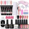 26-Piece Nail Art Set: Gel Polish, 15ml Molds, Brushes, & Crystal Extension Gel
