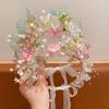 Bohemia Style Butterfly Fairy Hair Hoop Beads Wreath Headband Elegant Girls Garland  Wedding