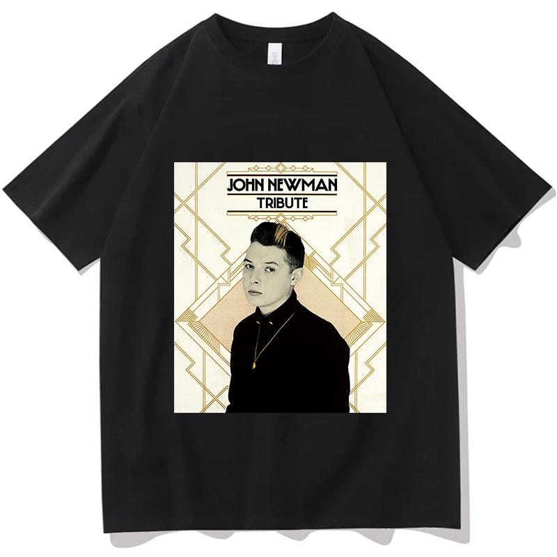 

John Newman Love Me Again Tour 2026 T-shirt Summer Short Sleeve O-neck Mens Tshirt Streetwear Fashion Singer Graphic Print Shirt XXXXXL чорний