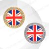 1Pc Metal Alloy Diamond Inlaid Style Union Jack British Flag Logo Car Trunk Fender Sticker Side Emblem Badge Decorative Accessories