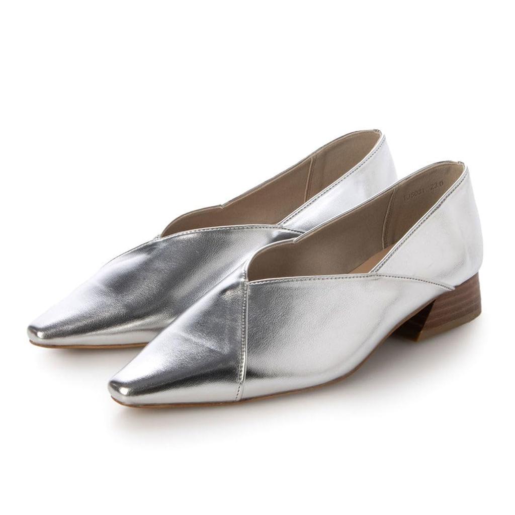 Evol Women's V-Cut Pointed Stack Heel Pumps, IU5031 BL, Size 22.5 Cm