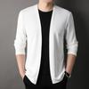 Pánský Slim Fit Jednobarevný svetr Kabát Otevřený přední Tenký Pánský Ležérní Pletený Cardigan na jaro a podzim