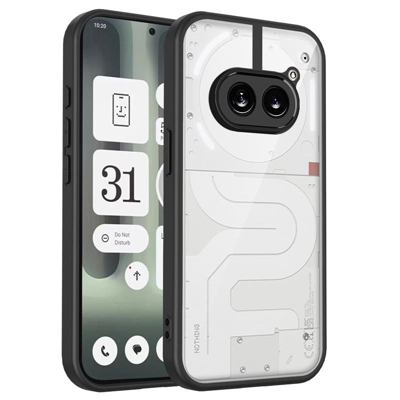Чехол для Nothing Phone 2A A142 Противоударный силиконовый бампер из ТПУ с прозрачной задней жесткой крышкой Чехол для телефона для Nothing Phone 2A Phone2A A142 Pc + tpu&Nothing Phone (2a) чёрный