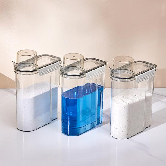 Sealed Laundry Detergent Jar Transparent Storage Bottle Detergent Powder Box Prevents
