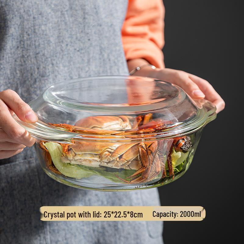 High Borosilicate Glass Noodle Bowl with Lid