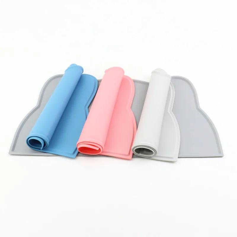 Tapete de silicone para alimentos para animais de estimação, portátil, à prova d'água, à prova de vazamentos, antiderrapante, almofada para tigela, almofada para gatos, cães, itens para animais de estimação, acessórios