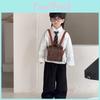 Vintage Style Unisex Kids Backpack Retro Design Breathable Pu Material Everyday Use