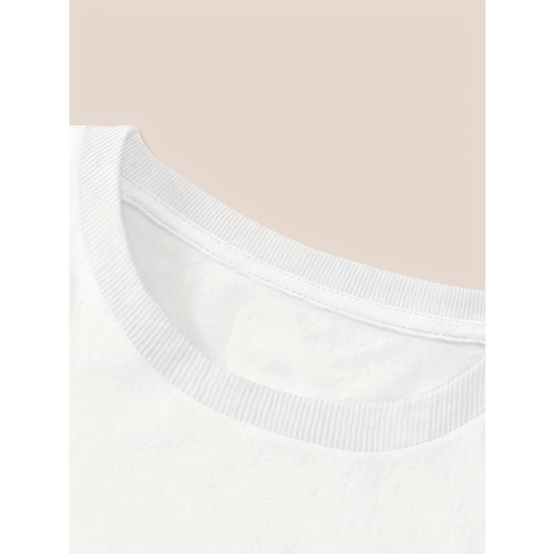 Rozmiar Europejski Damski's Casualowa koszulka z krótkim rękawem - Top z okrągłym dekoltem i nadrukiem kwiatowym, Oddychający, do prania w pralce, Regularny krój, na wiosnę i lato