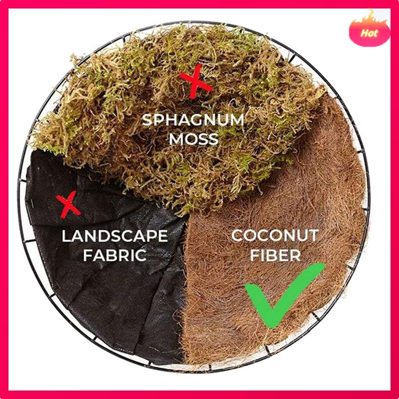 6 шт. Круглые сменные вкладыши для подвесных кашпо, 12-дюймовые вкладыши из кокосового волокна для садовых кашпо и цветочных горшков