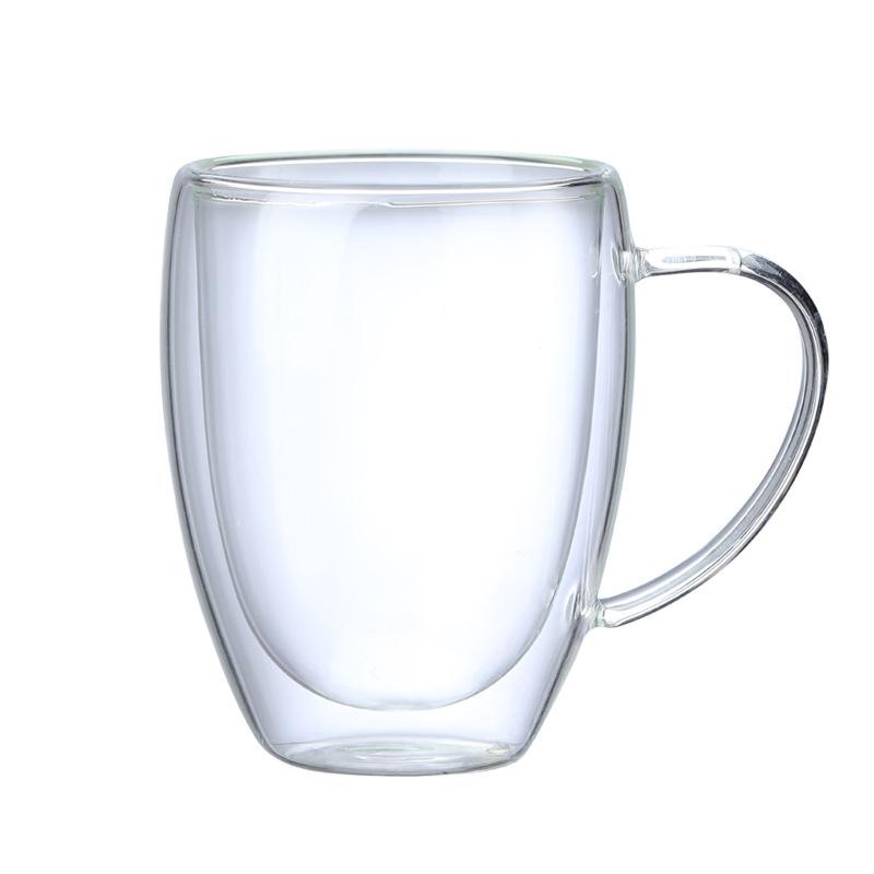 Dried Flower High Borosilicate Double Wall Glass Mug Heat Resistant Coffee Cup 350ml
