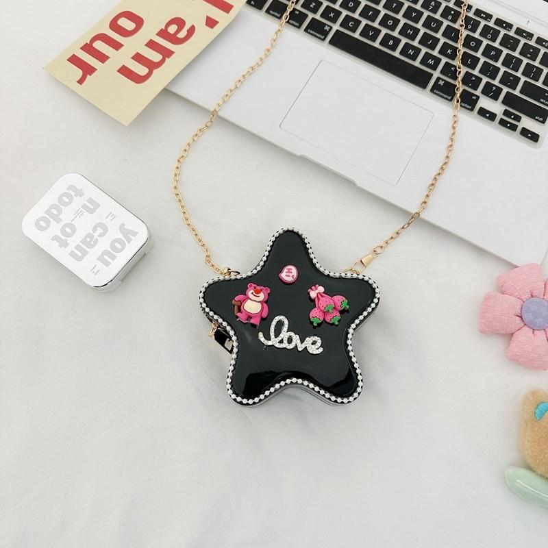 Adorable Cartoon Star Crossbody Bag For Kids Stylish Chain Strap Waterproof Pvc