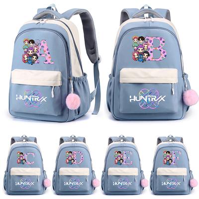 26 English Letter K-Pop Printed Backpack for Teenger Student Girl Boy Schoolbag Bookbag Kid Gift Women Large Capacity Waterproof Travel Bag Mochila