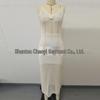 3D Häkel Maxikleid mit hohem Schlitz, Spaghetti-Trägern und Cut-Outs