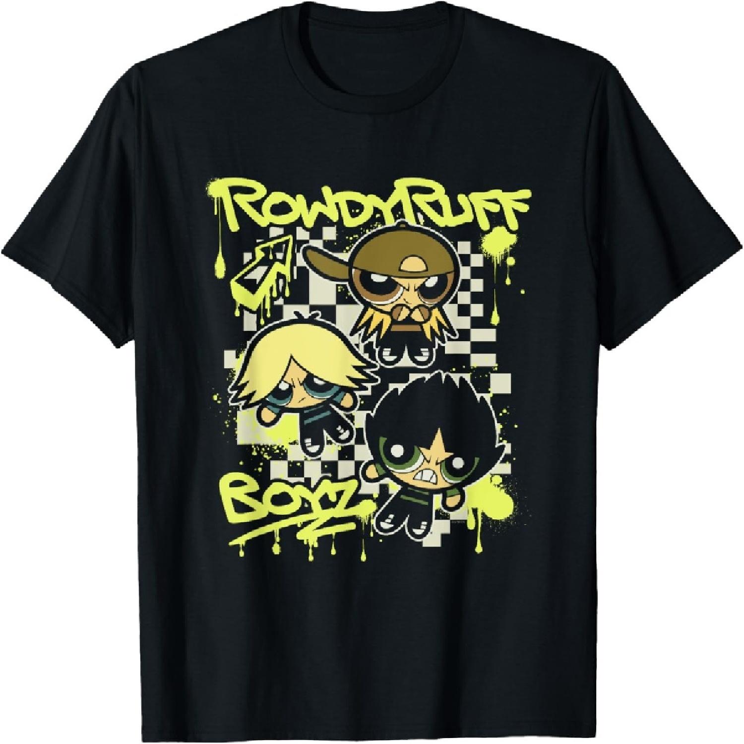 The Powerpuff Girls Rowdyruff Boyz Retro Punk Poster T-Shirt S разноцветный