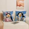 Funny And Cheerful Duck Pattern Cushion Cover Silky Elegant Comfort Sofa Bed Invisible Zipper Beach Pillowcase