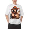 One Piece Portgas D. Ace Anime Comfortable Fashion Vintage Double-Sided Band Graphic Print Women And Men T-shirts