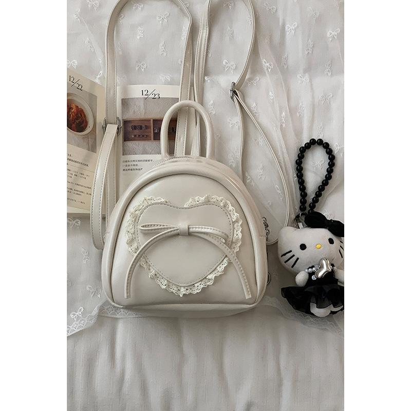 Korean sweet and cute backpack women s 2025 new fashion love lace backpack college style handbag