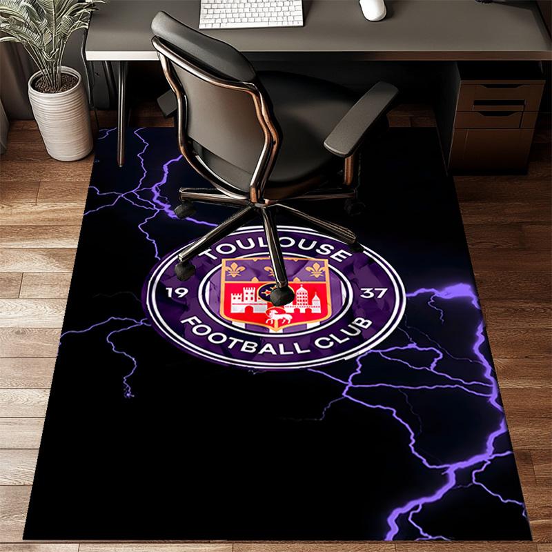 Toul-ouse Football Rug for Living Room, Game Rooms, Office, Bedroom, Office Floor Mat Playful Design, Fan Gifts Christmas Decor