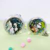 With Keyring Round Badge Storage Pouch Protection Case Clear Outdoor Bag  Backpack Decor