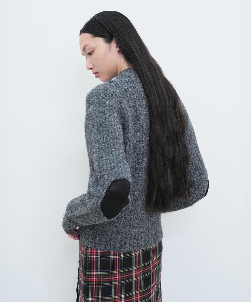 Yunse Angora Knit Zip-Up (Charcoal)