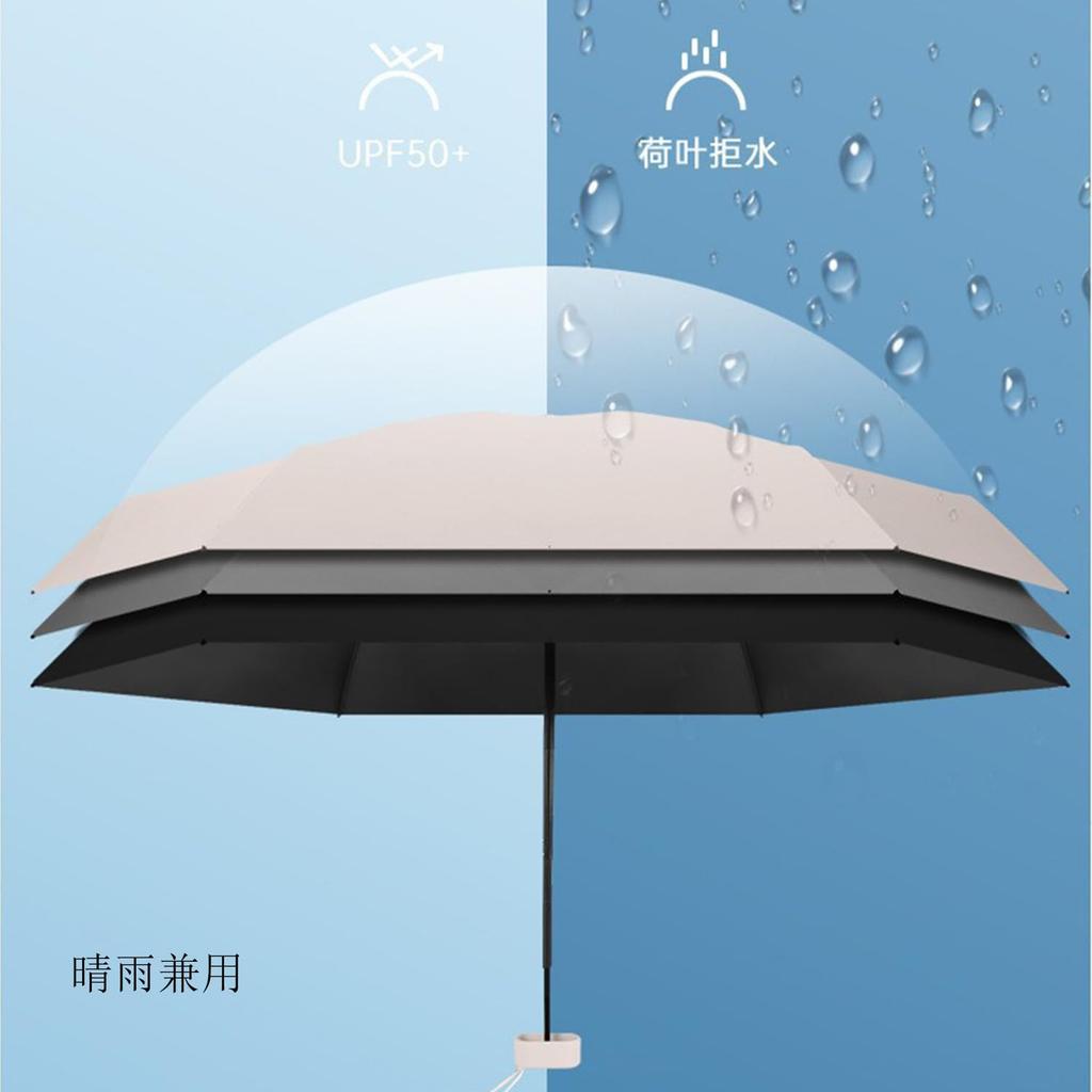 Folding UV Protection Suitable for Sunny and Rainy 6 Includes Carrying for Commuting and School Umbrella, 100%, UPF50+, Days, Lightweight, Compact,