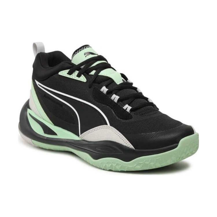 Puma Playmaker Synthetic Suede Comfortable Versatile Mid-Top Casual Shoes Unisex Casual Shoes Black Teal 385841-08